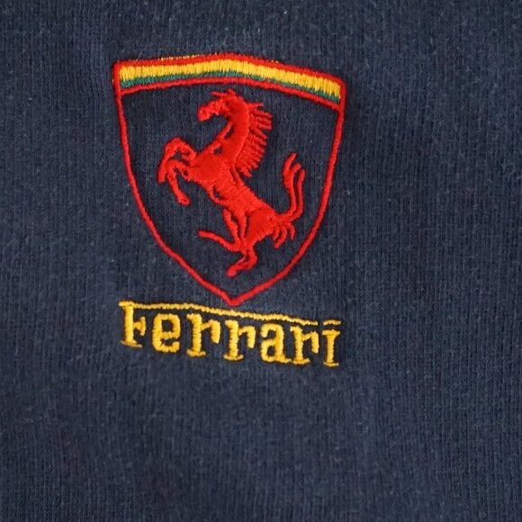 VTG '90s Sam Eer Adam Ferrari Navy Honeycomb Lined Zip Up Hoodie Sweatshirt XL - Picture 6 of 12